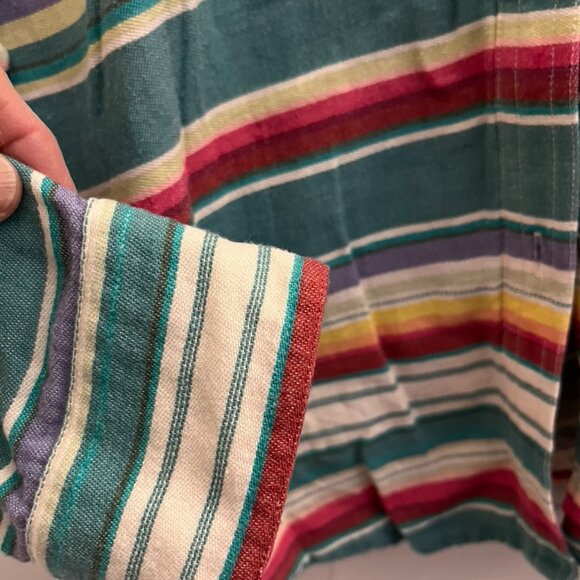 Chaps Vintage Women’s Aztec Striped Long Sleeve Button Top Shirt Western Size XL - Picture 8 of 10
